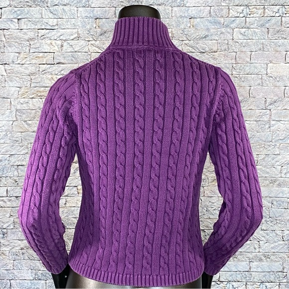 L.L. Bean Chunky Knit Cardigan Sweater Full Zip Size Small Warm Cozy - Picture 4 of 8